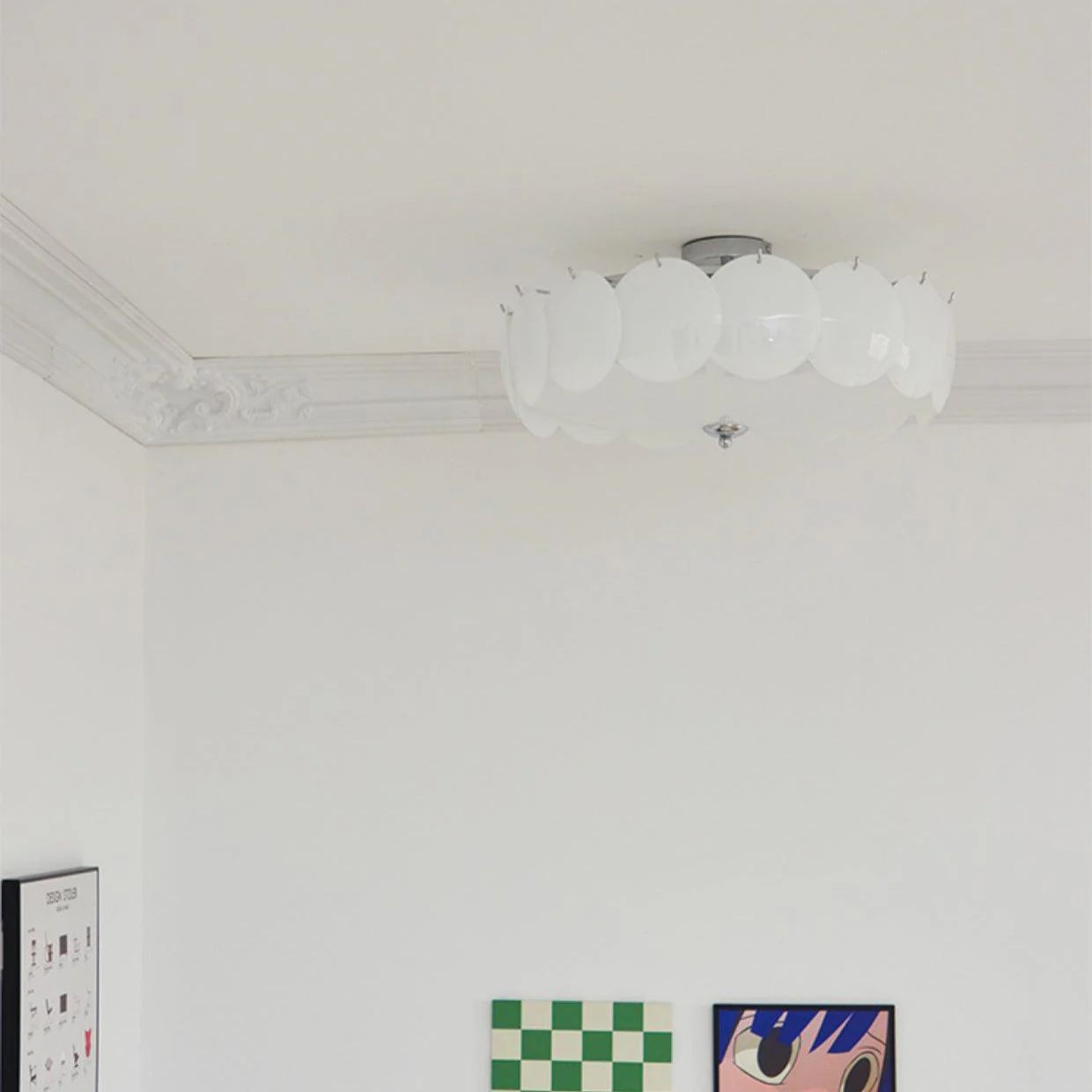 Marilyn Special Cottage Metal Glass Ceiling Light Living Room Bedroom