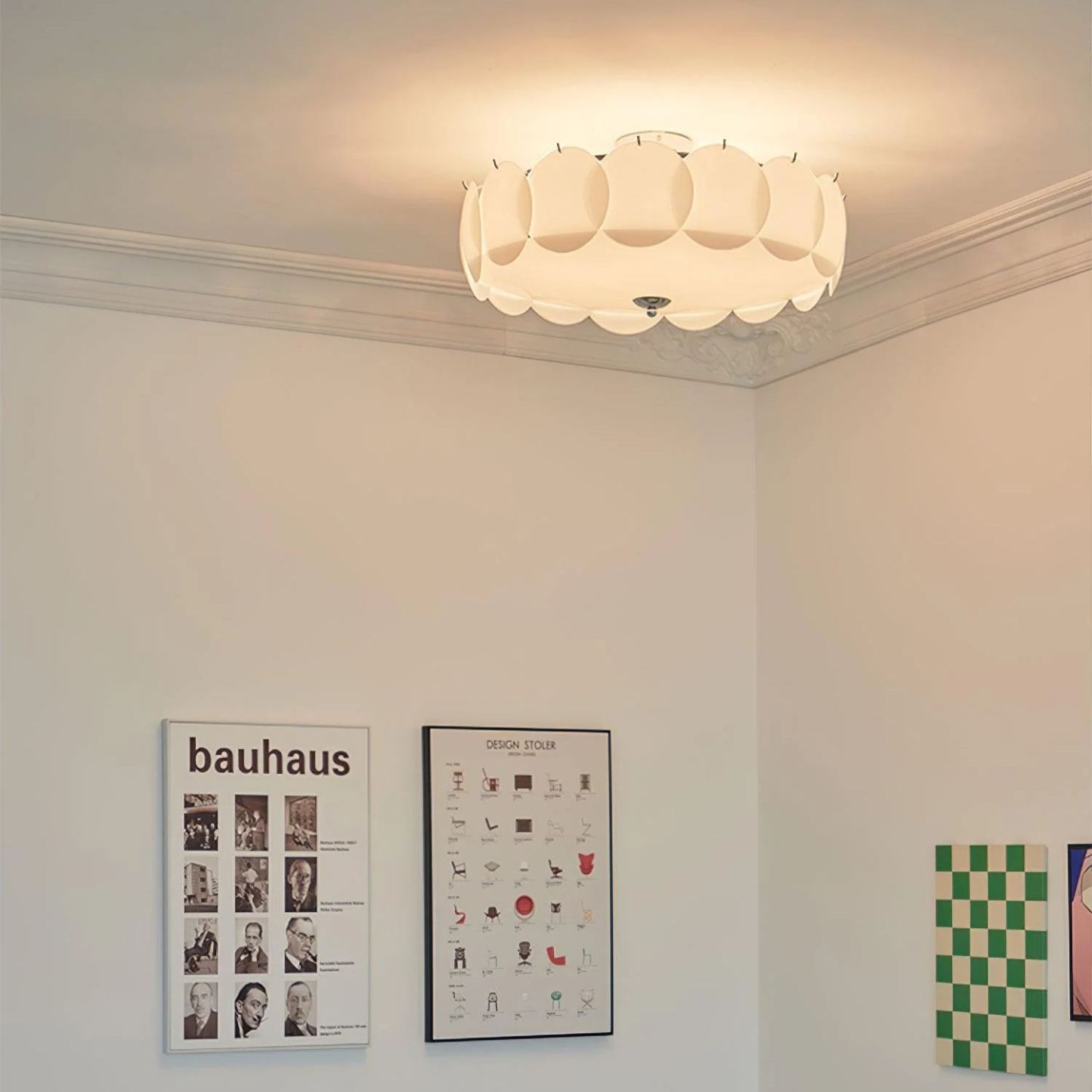 Marilyn Special Cottage Metal Glass Ceiling Light Living Room Bedroom