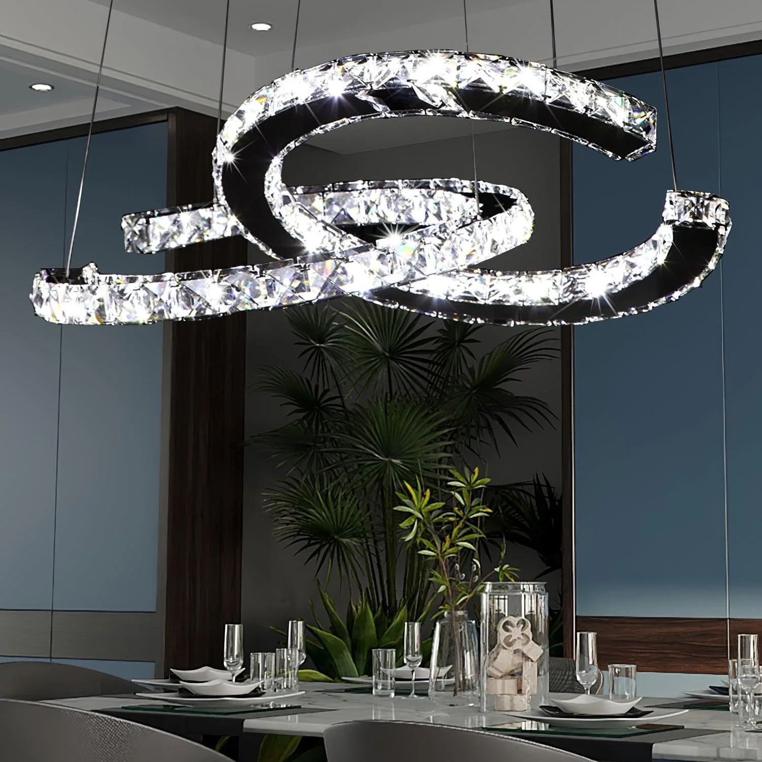 Marilyn Gorgeous Contemporary Metal Crystal Chandelier Living Room Bedroom