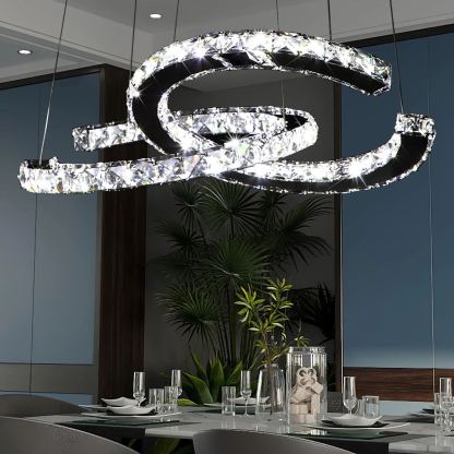 Marilyn Gorgeous Contemporary Metal Crystal Chandelier Living Room Bedroom