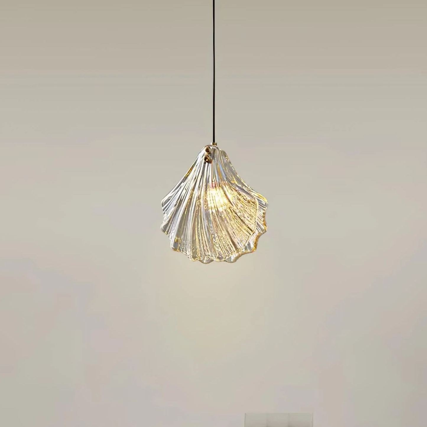 Hailie Transparent Shell Glass Metal Pendant Light Dining Room Bedroom
