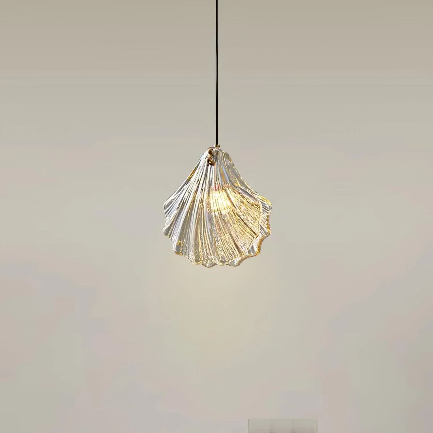 Hailie Transparent Shell Glass Metal Pendant Light Dining Room Bedroom