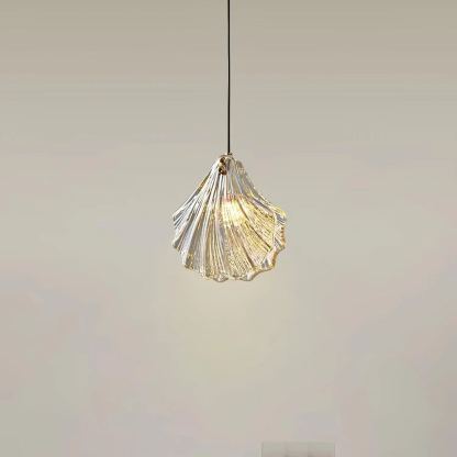Hailie Transparent Shell Glass Metal Pendant Light Dining Room Bedroom