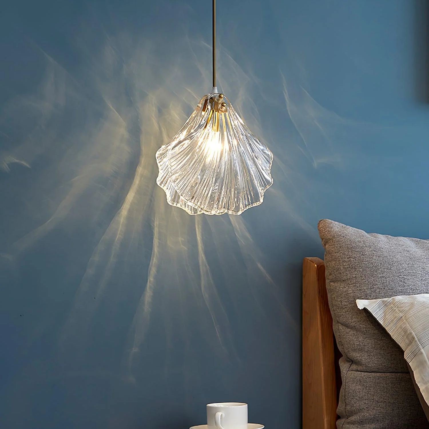 Hailie Transparent Shell Glass Pendant Light Dining Room Bedroom