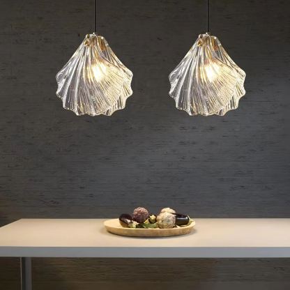 Hailie Transparent Shell Glass Pendant Light Dining Room Bedroom