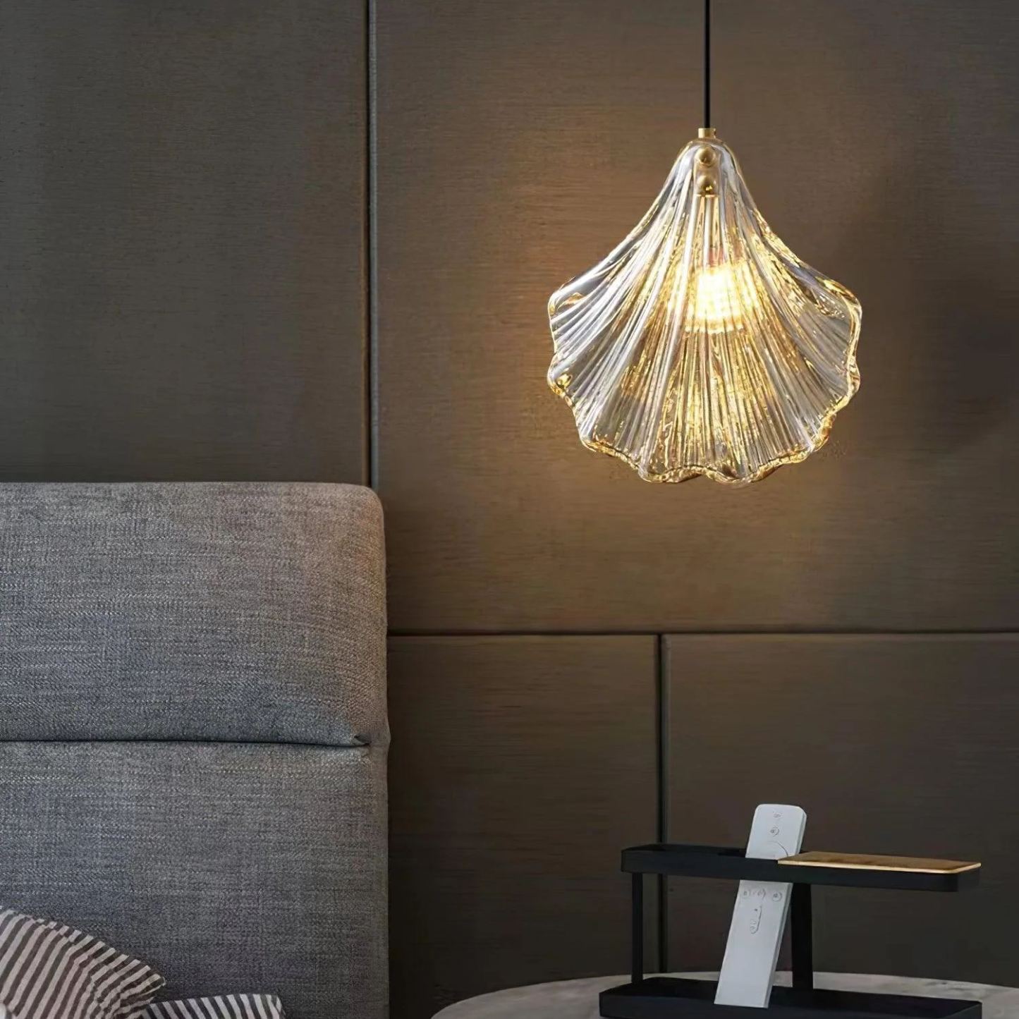 Hailie Transparent Shell Glass Pendant Light Dining Room Bedroom