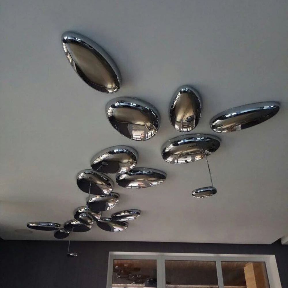 Alessio Cobblestone Style Metal Acrylic Ceiling Light Living Room