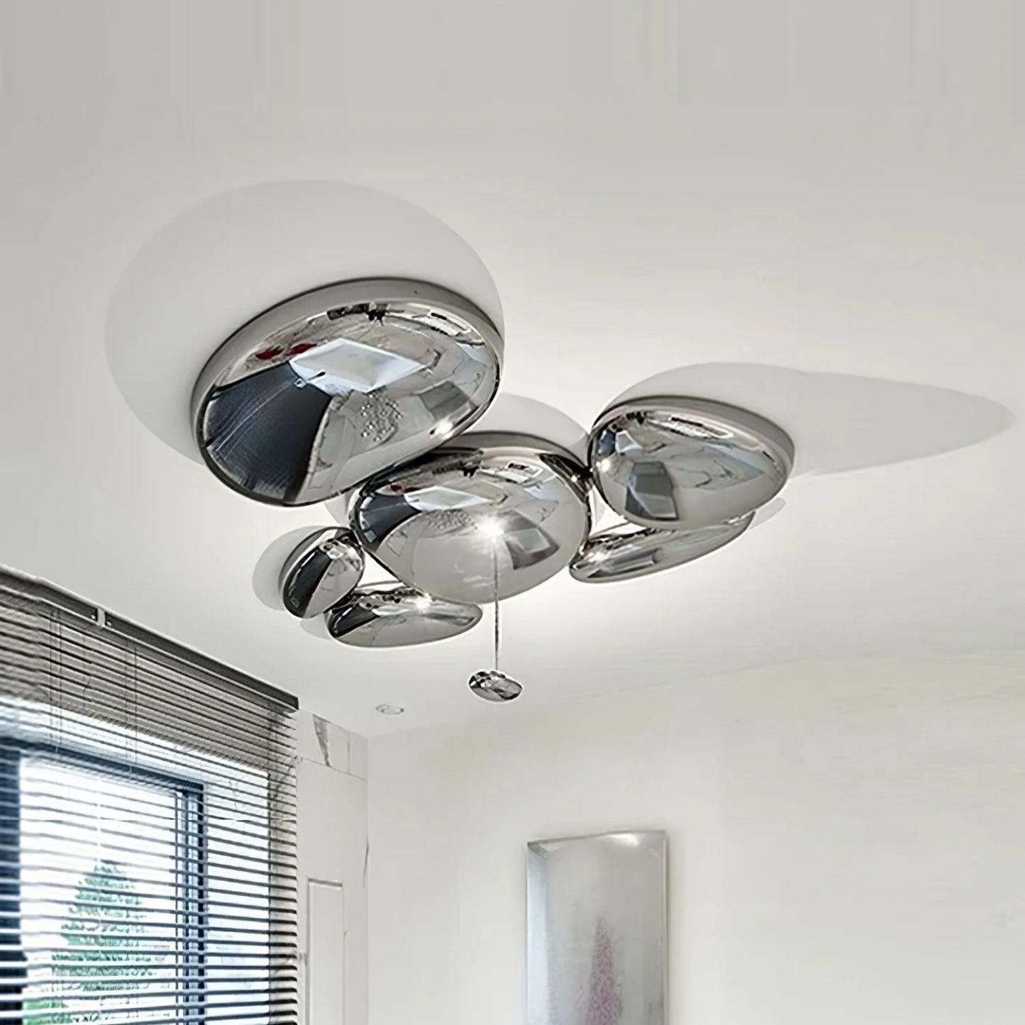 Alessio Cobblestone Style Metal Acrylic Ceiling Light Living Room