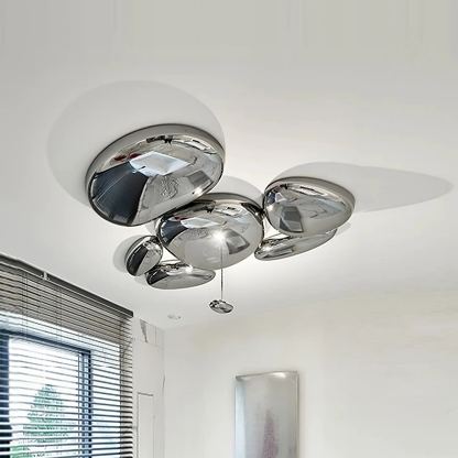 Alessio Cobblestone Style Metal Acrylic Ceiling Light Living Room
