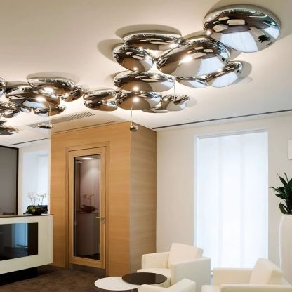 Alessio Cobblestone Style Metal Acrylic Ceiling Light Living Room