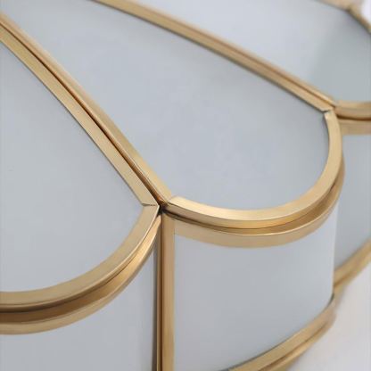 Alessio Modern Metal Glass Ceiling Lamp Bedroom Living Room