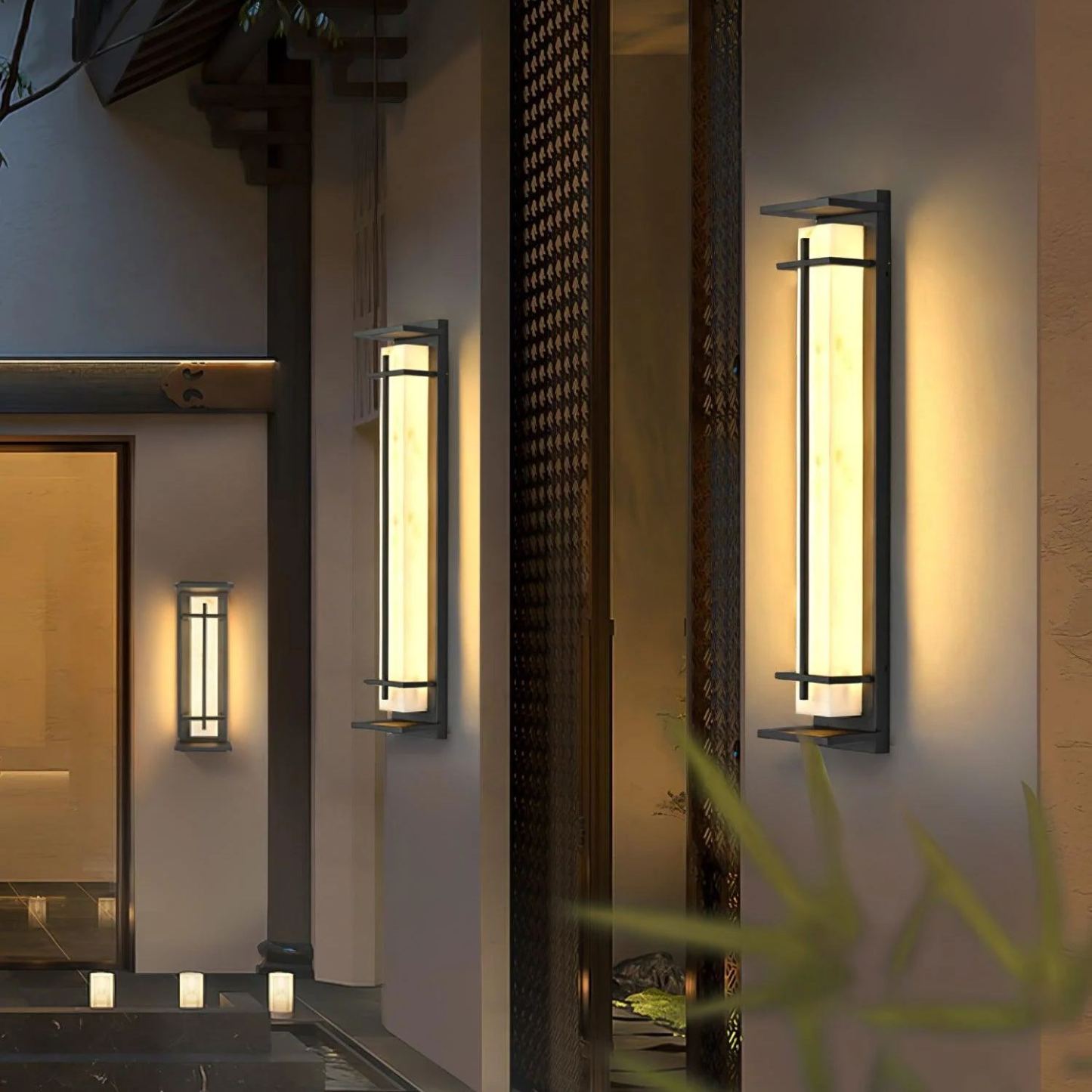 Orr Square Metal Imitation alabaster resin Outdoor Wall Light Lawns Villas Corridors