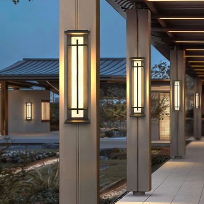 Orr Square Metal Imitation alabaster resin Outdoor Wall Light Lawns Villas Corridors