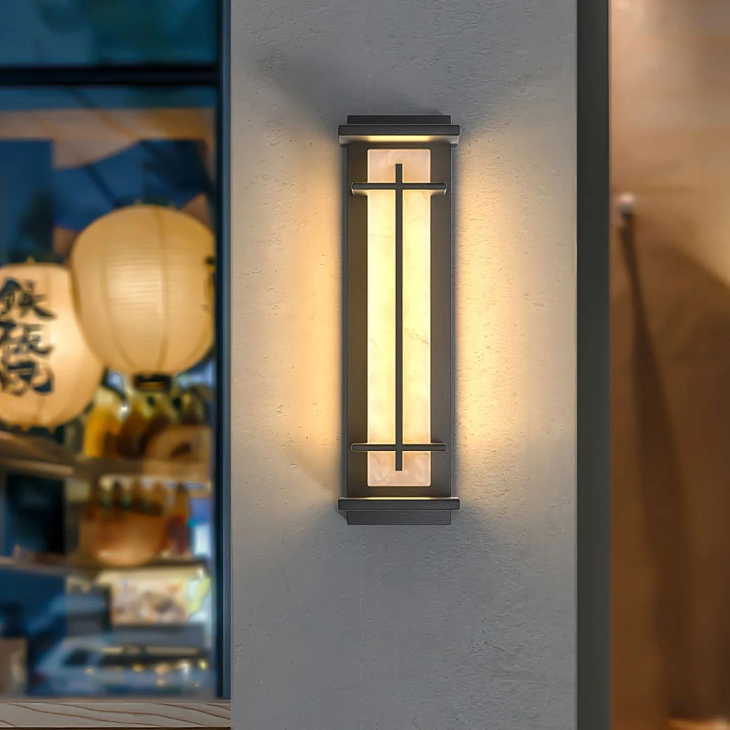 Orr Square Metal Imitation alabaster resin Outdoor Wall Light Lawns Villas Corridors