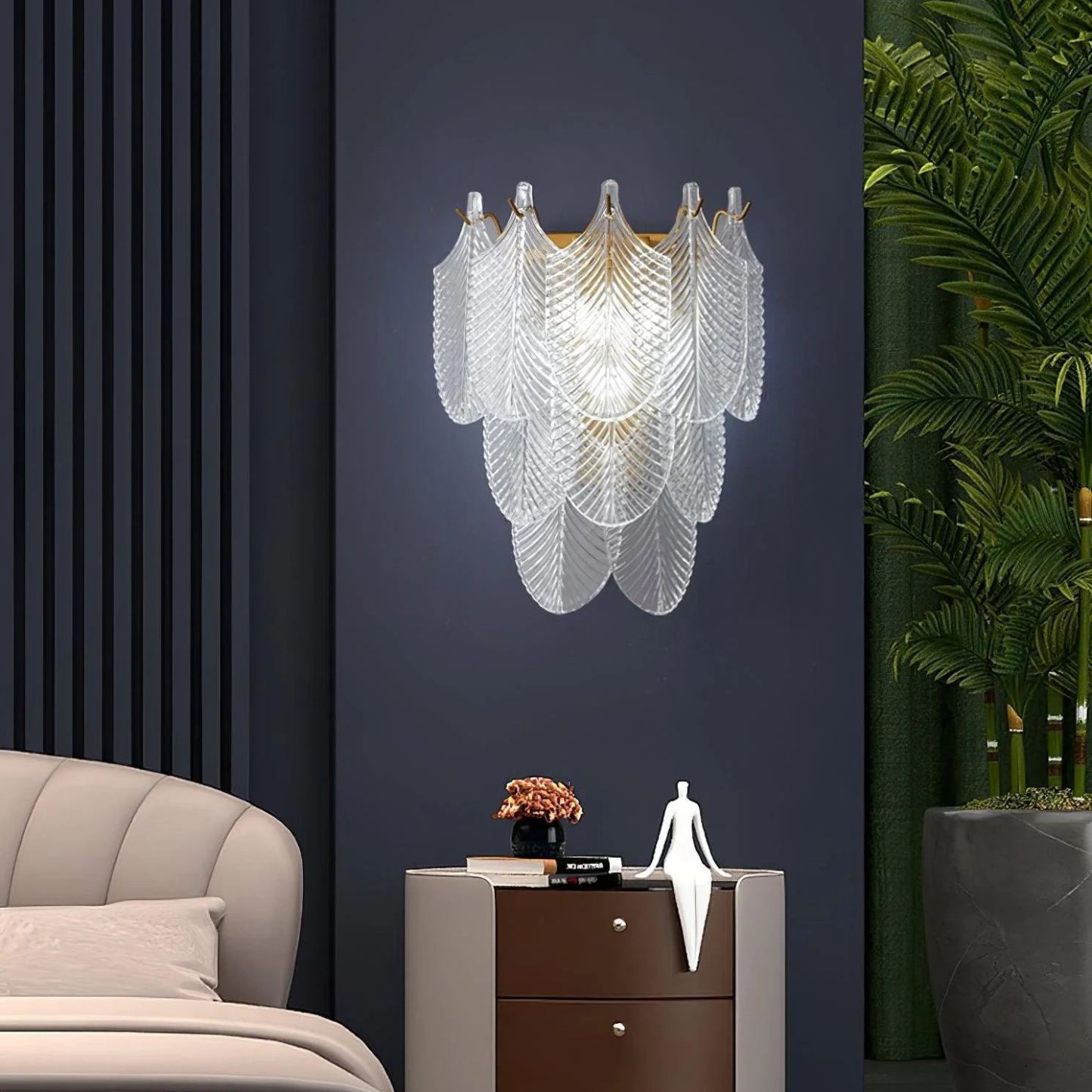Marilyn Cottage Brass Glass Metal Wall Lamp Living Room Bedroom