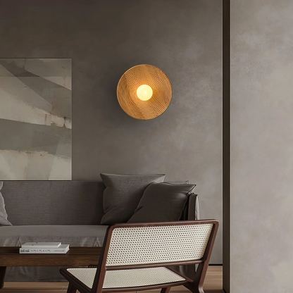 Muto Vintage Wood Metal Glass Wall Lamp Living Room Bedroom