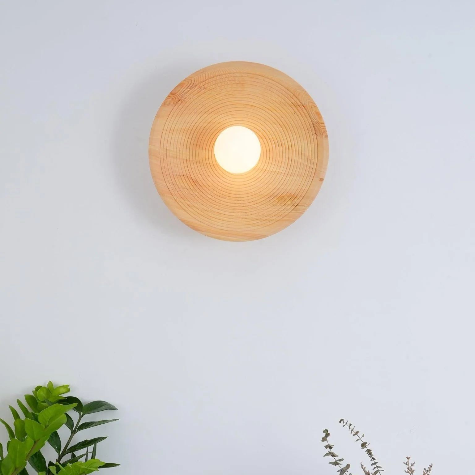 Muto Vintage Wood Metal Glass Wall Lamp Living Room Bedroom