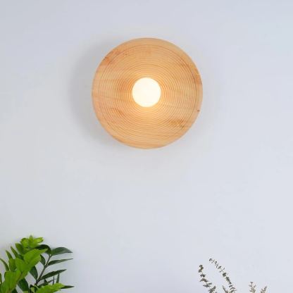 Muto Vintage Wood Metal Glass Wall Lamp Living Room Bedroom