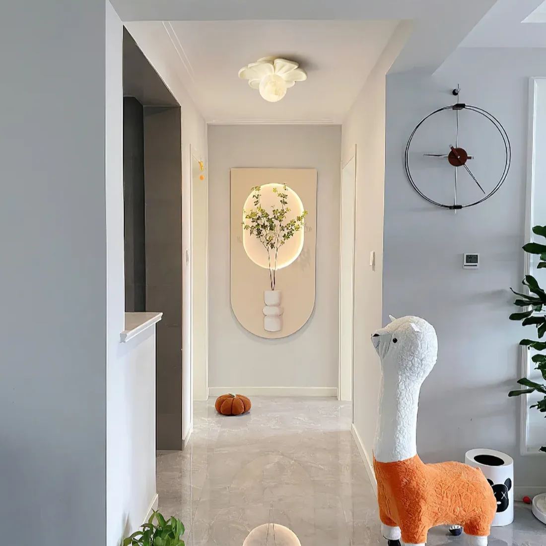 Carins Resin Pink Beige Flower Ceiling Lamp Dining Room Bedroom