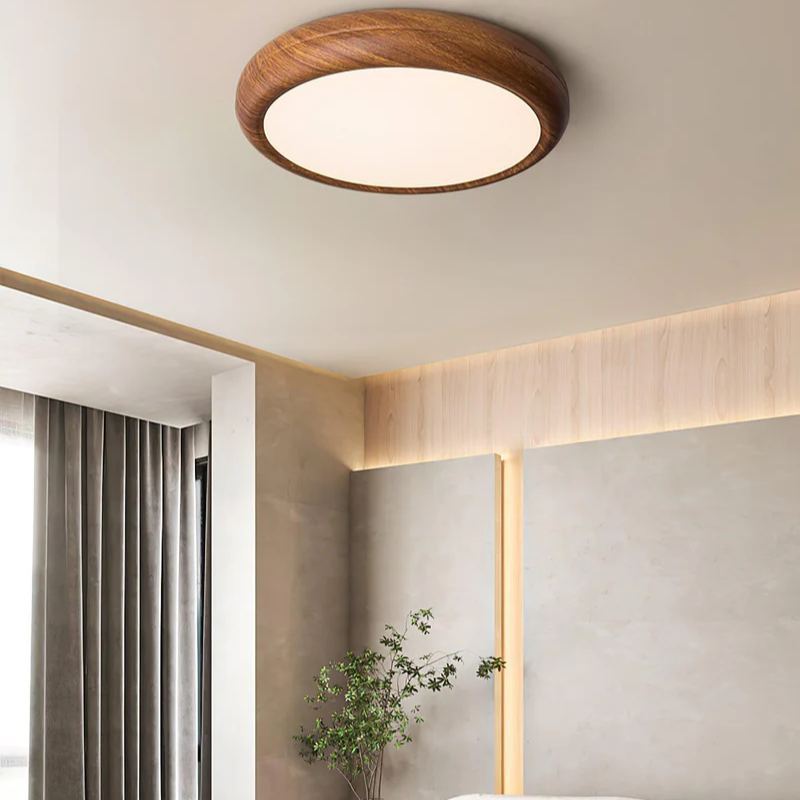 Ozawa Modern Minimalism Round Wood Ceiling Light Bedroom Dining Room