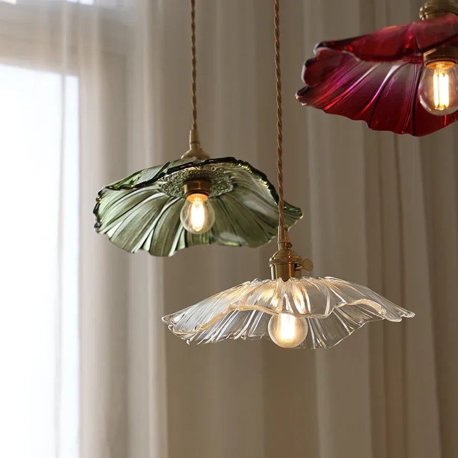 Carins Modern Flower Glass Hanging Pendant Light Dining Room