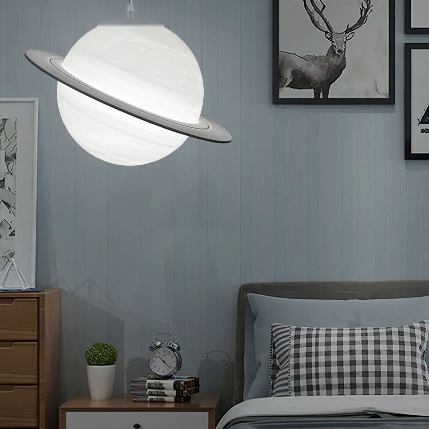 Hailie Modern Jupiter Round Pendant Light Shades Bedroom
