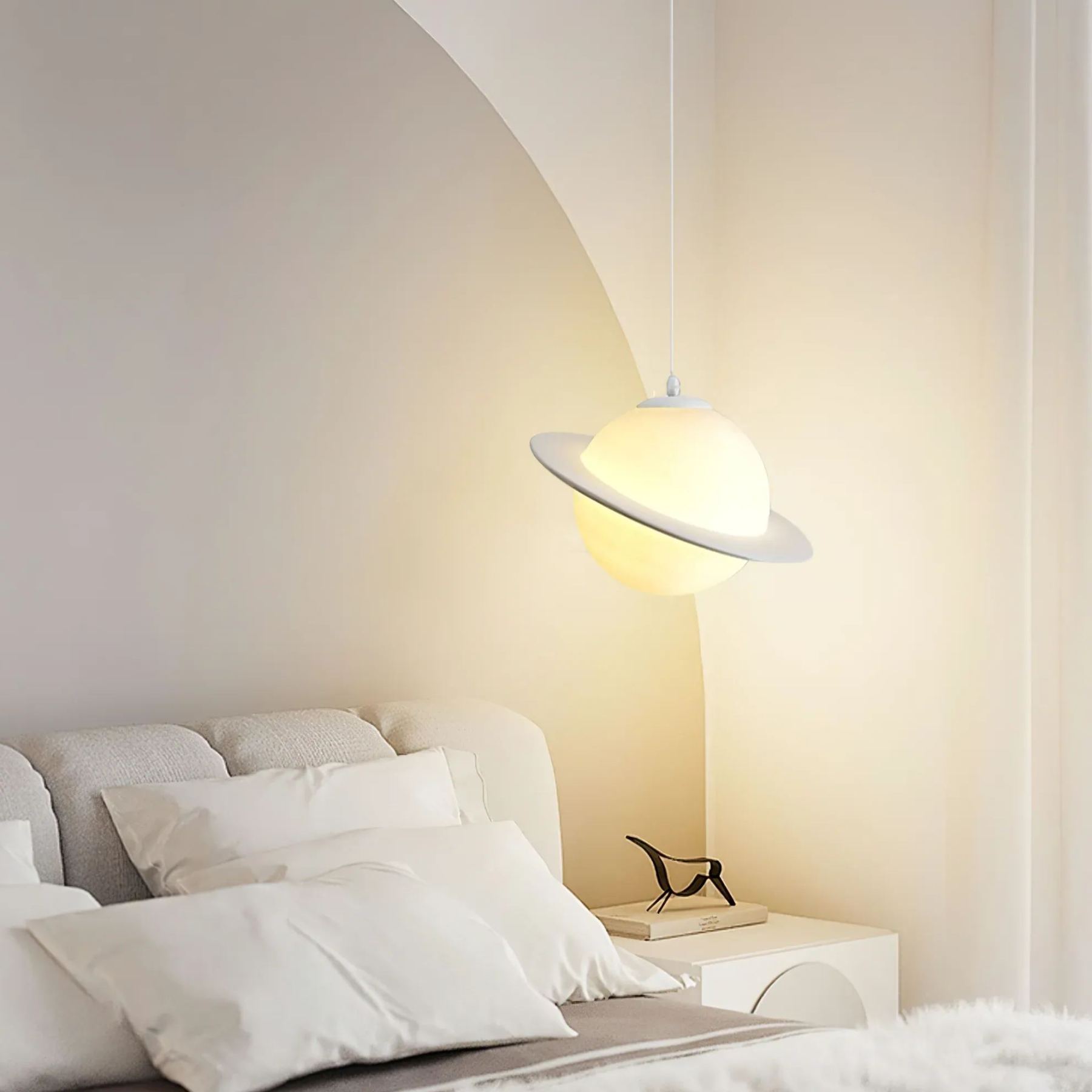 Hailie Modern Jupiter Round Pendant Light Shades Bedroom
