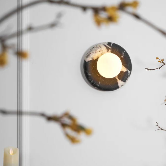 Jade Modern Round Marble Wall Light Shades Bedroom Living Room