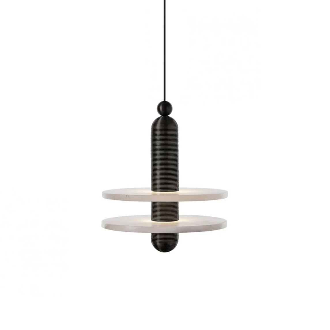 Valentina Modern Comet Round Metal Alabaster Pendant Light Dining Bathroom