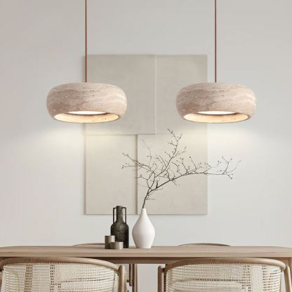 Zaid Modern Round Travertine Pendant Light Shades Bedroom Dining Room