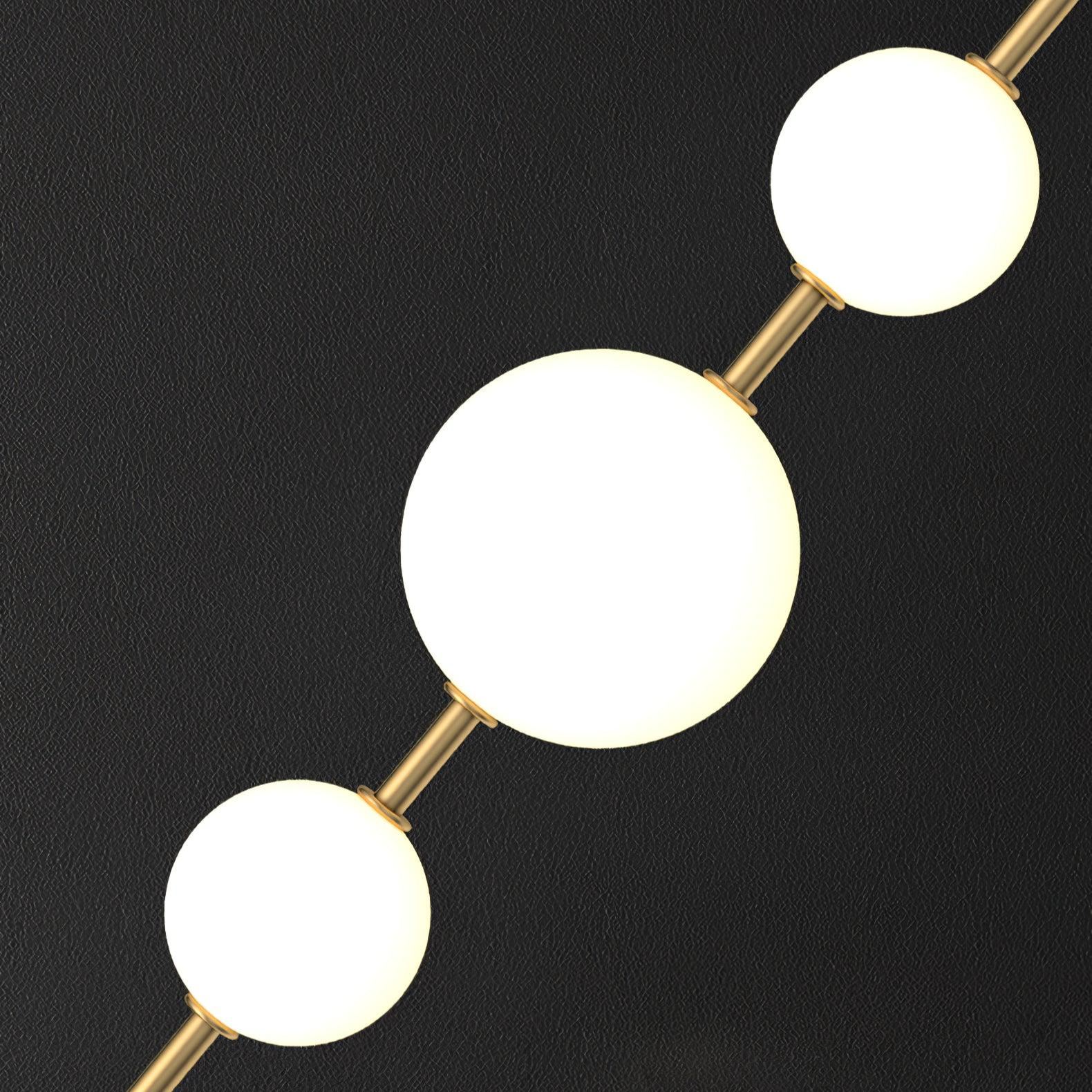 Edge Minimalism Brass Black Metal Glass Pendant Light Bedroom Living Room