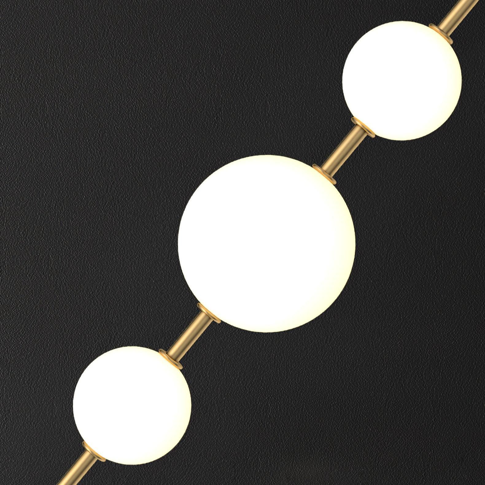 Edge Minimalism Brass Black Metal Glass Pendant Light Bedroom Living Room