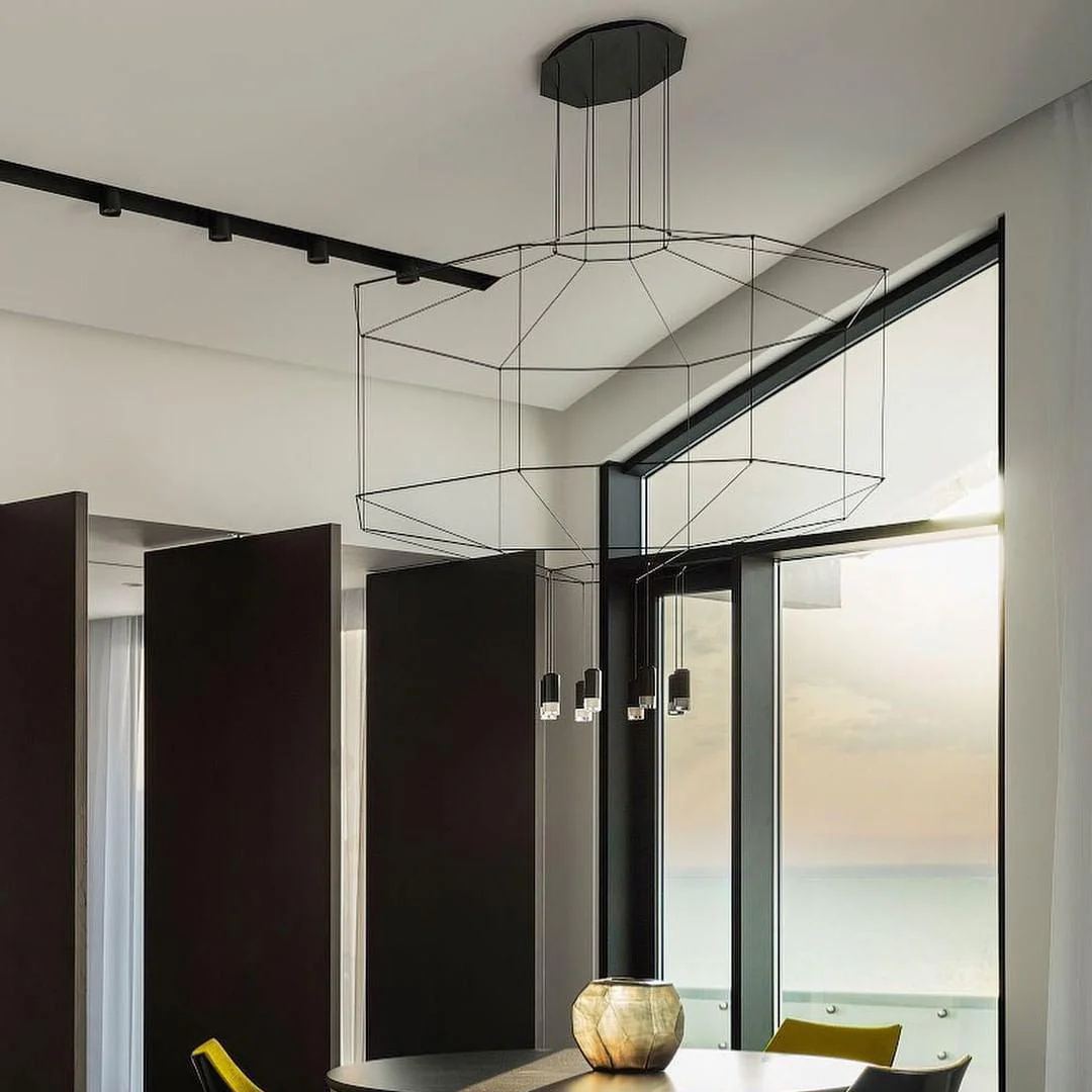 Orr Geometric Style Metal Acrylic Pendant Light Living Room Dining Room