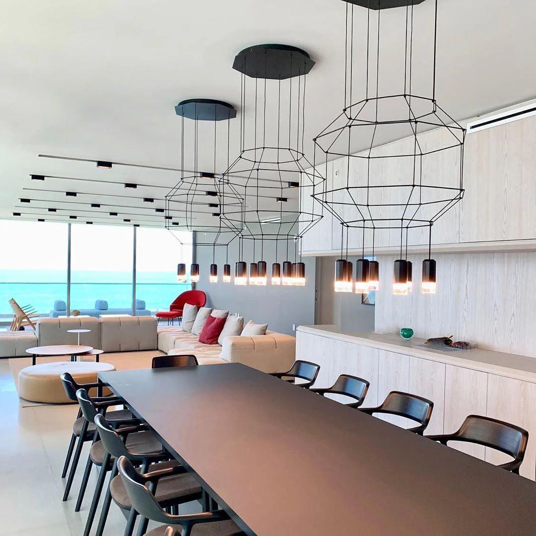 Orr Geometric Style Metal Acrylic Pendant Light Living Room Dining Room
