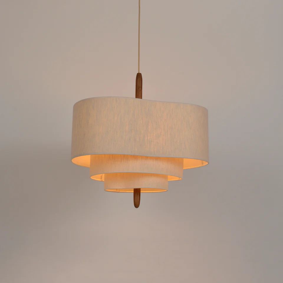 Renée Modern Pebble Fabric Pendant Light Bedroom Dining Room