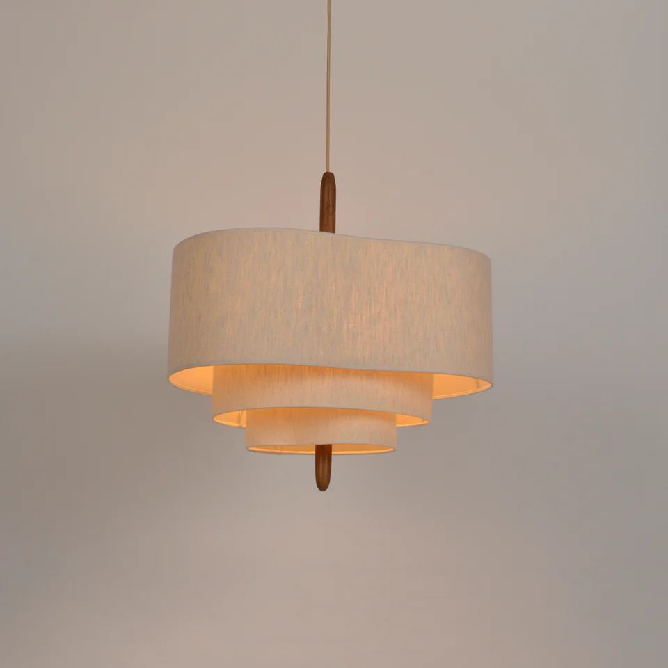 Renée Modern Pebble Fabric Pendant Light Bedroom Dining Room