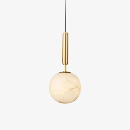 Jade Sphere Design Modern Decor Alabaster Metal Pendant Light Bedroom
