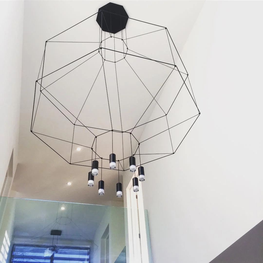 Orr Geometric Style Metal Acrylic Pendant Light Living Room Dining Room