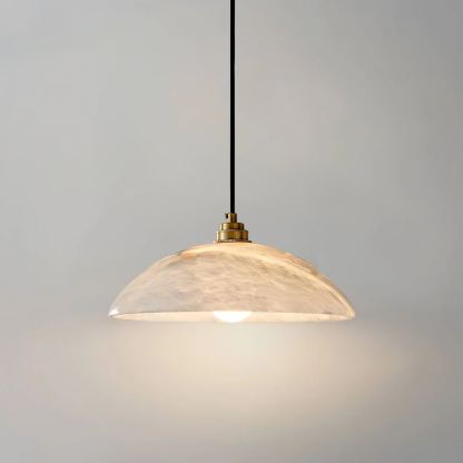 Jade Alabaster Dome Brass Finish Pendant Light Bedroom Living Room