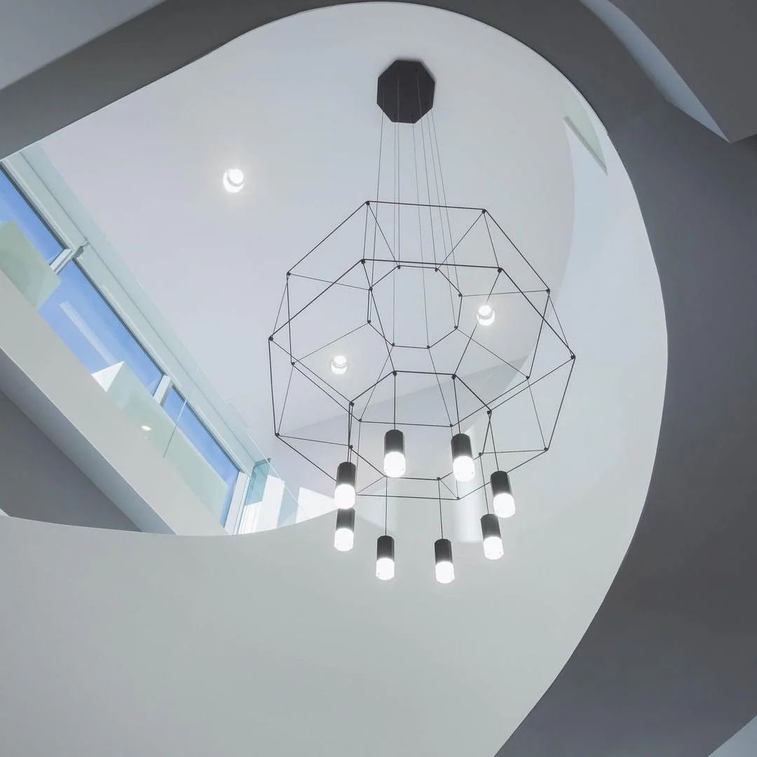 Orr Geometric Style Metal Acrylic Pendant Light Living Room Dining Room