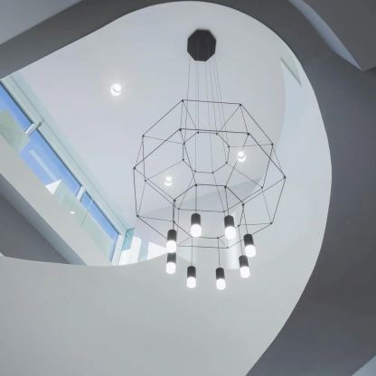 Orr Geometric Style Metal Acrylic Pendant Light Living Room Dining Room