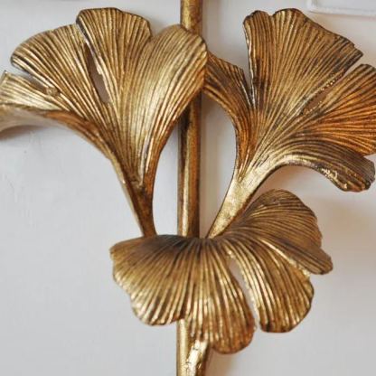 Alessio Vintage Classical Gingko Brass Wall Light Bedroom Living Room