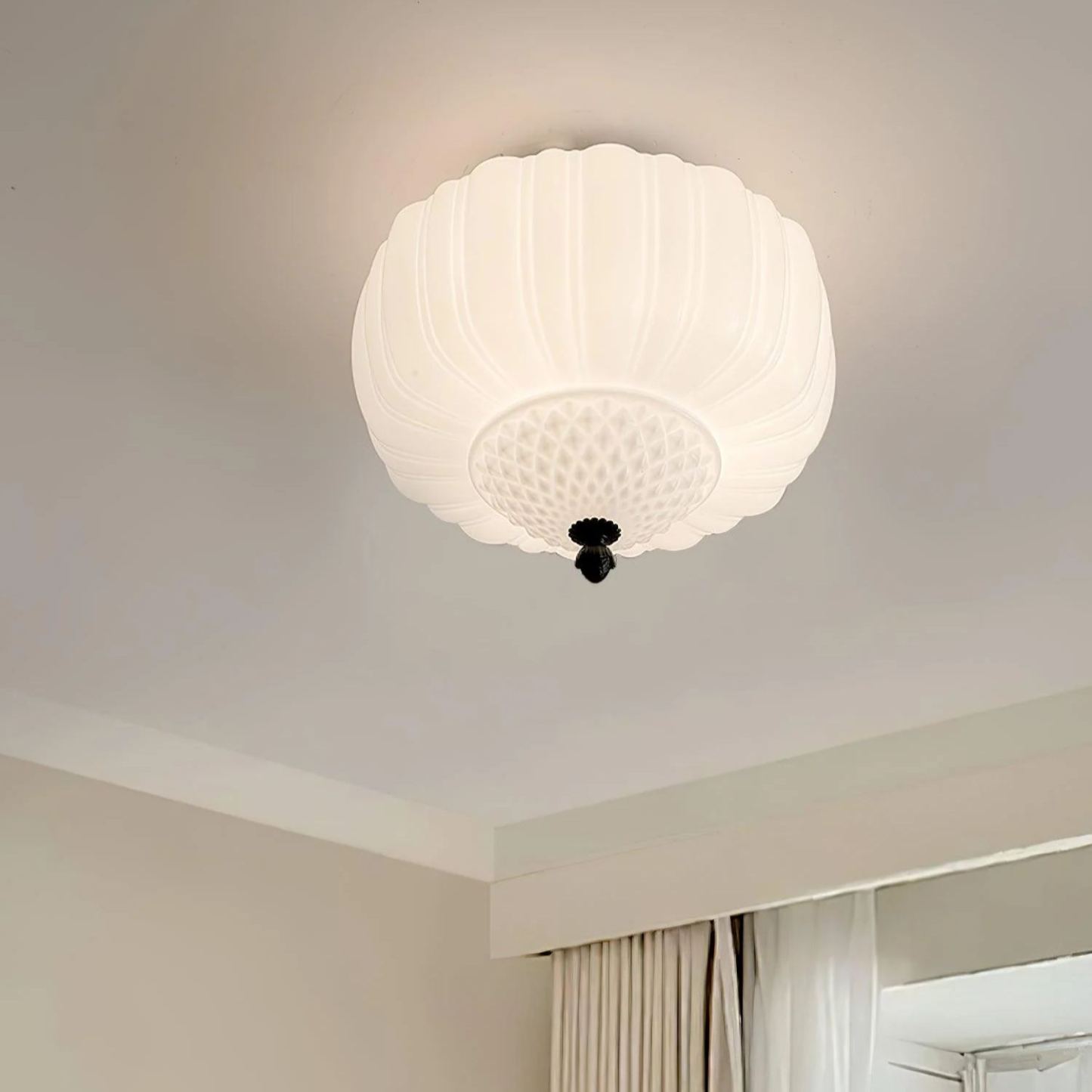Quinn Vintage Metal Glass Ceiling Light Living Room Bedroom