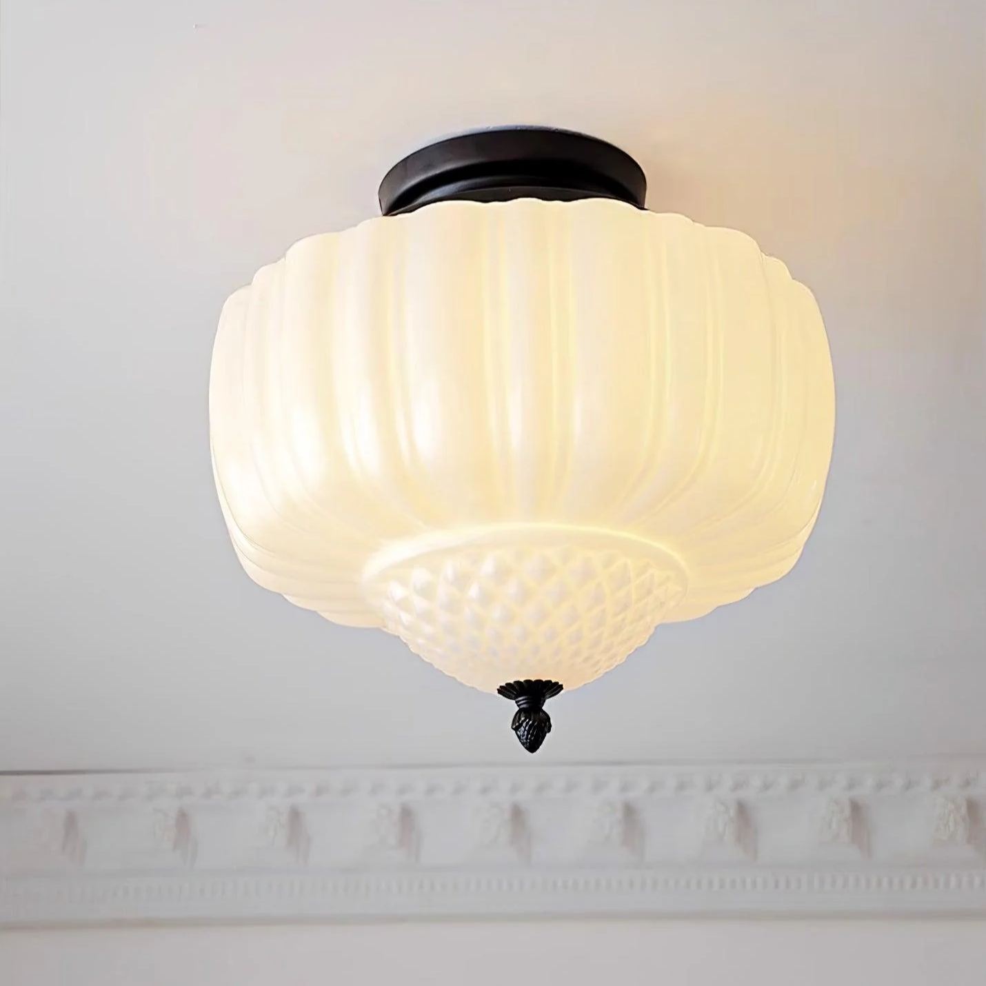 Quinn Vintage Metal Glass Ceiling Light Living Room Bedroom