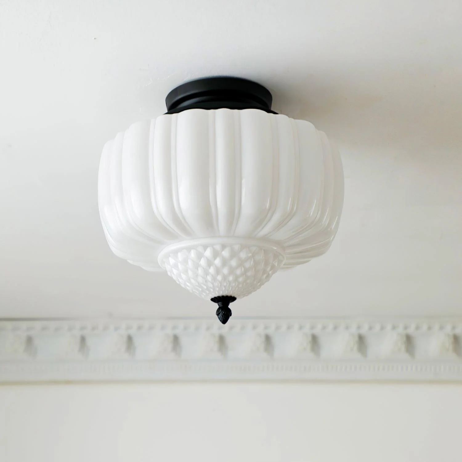 Quinn Vintage Metal Glass Ceiling Light Living Room Bedroom