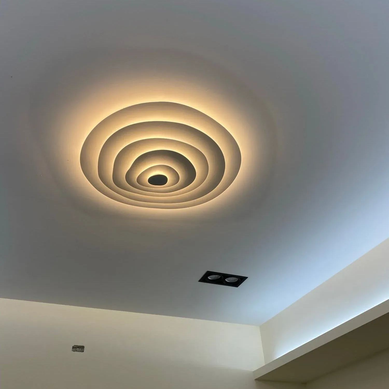 Quinn Modern Ripple Metal Ceiling Light Fixture Bedroom Living Room