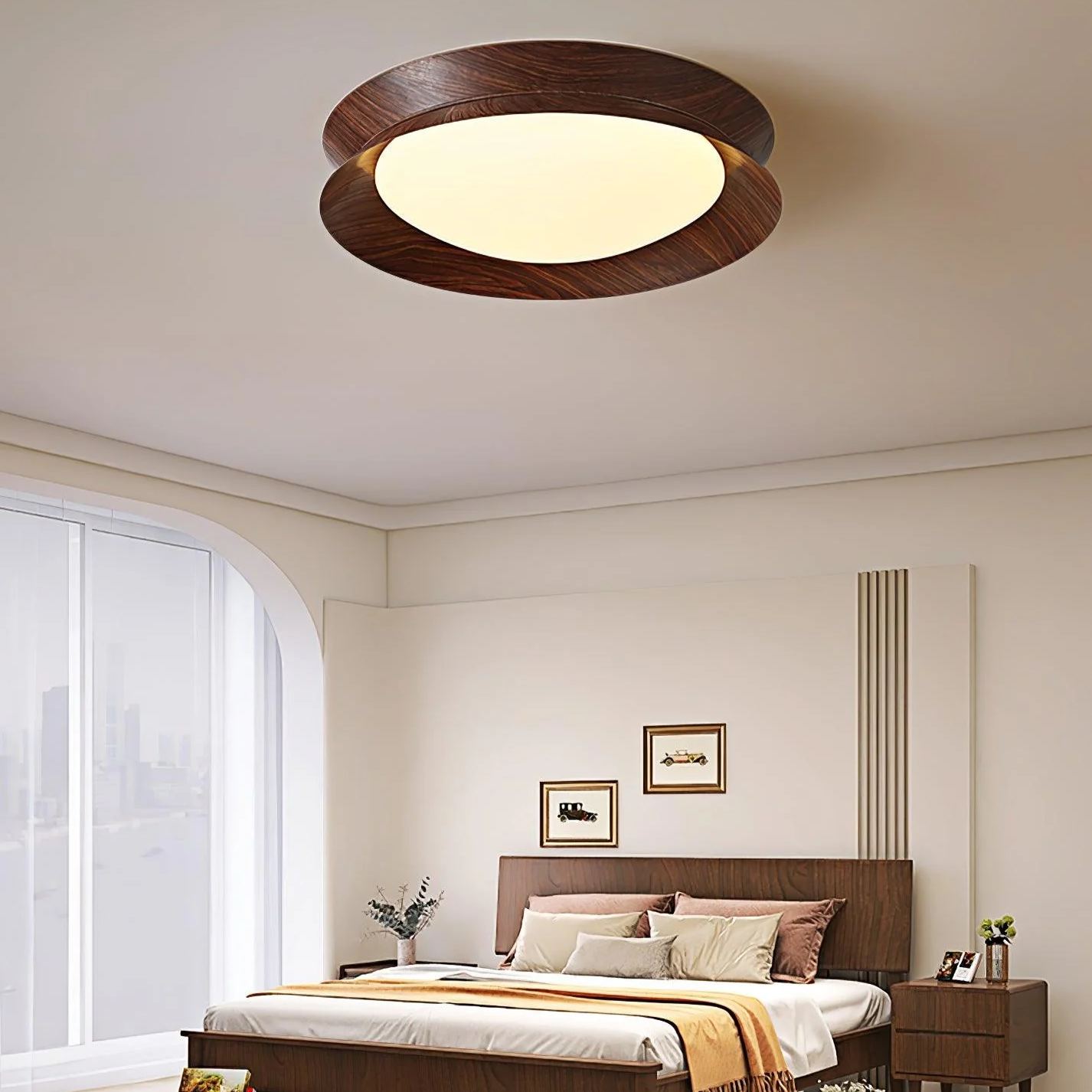 Muto Modern Round Metal Acrylic Ceiling Light Bedroom