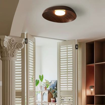 Muto Modern Round Wood Ceiling Light Bedroom Hallway Living Room