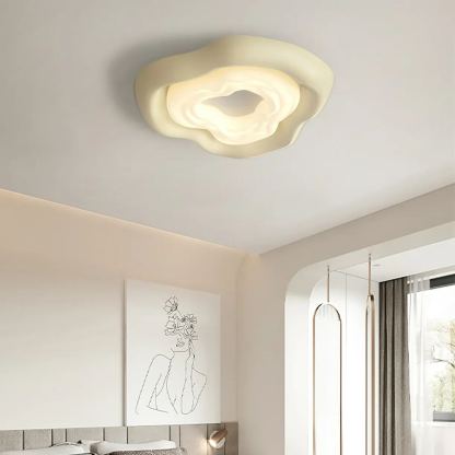 Quinn Unusual White Cream Color Roses Ceiling Lamp Dining Room
