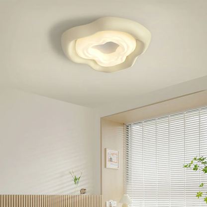 Quinn Unusual White Cream Color Roses Ceiling Lamp Dining Room